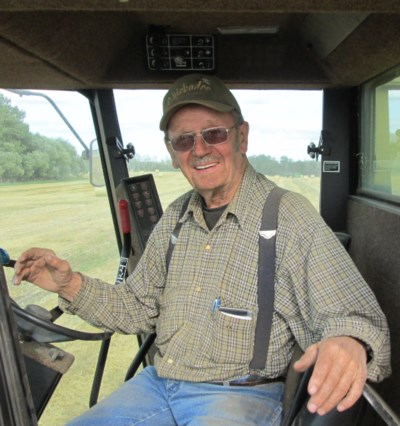 joe on his combine