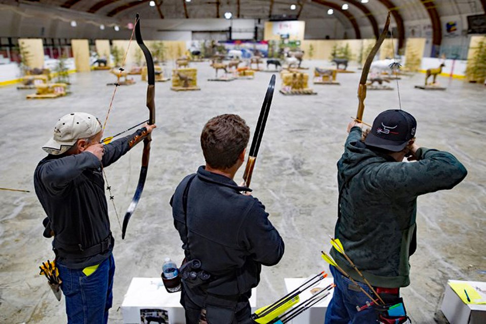 Archers at Sundre's 2018 Canadian Indoor 3D Archery Championships. Innisfail could soon have its own 20-acre facility off the C & E Trail. File photo/MVP Staff