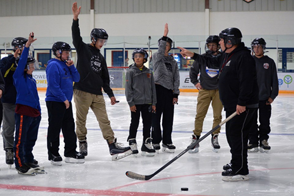 By this week the Town of Innisfail, with volunteer support from Innisfail Minor Hockey Association certified coaches, is offering skill development programs for young players. Photo courtesy of the Innisfail Minor Hockey Association.