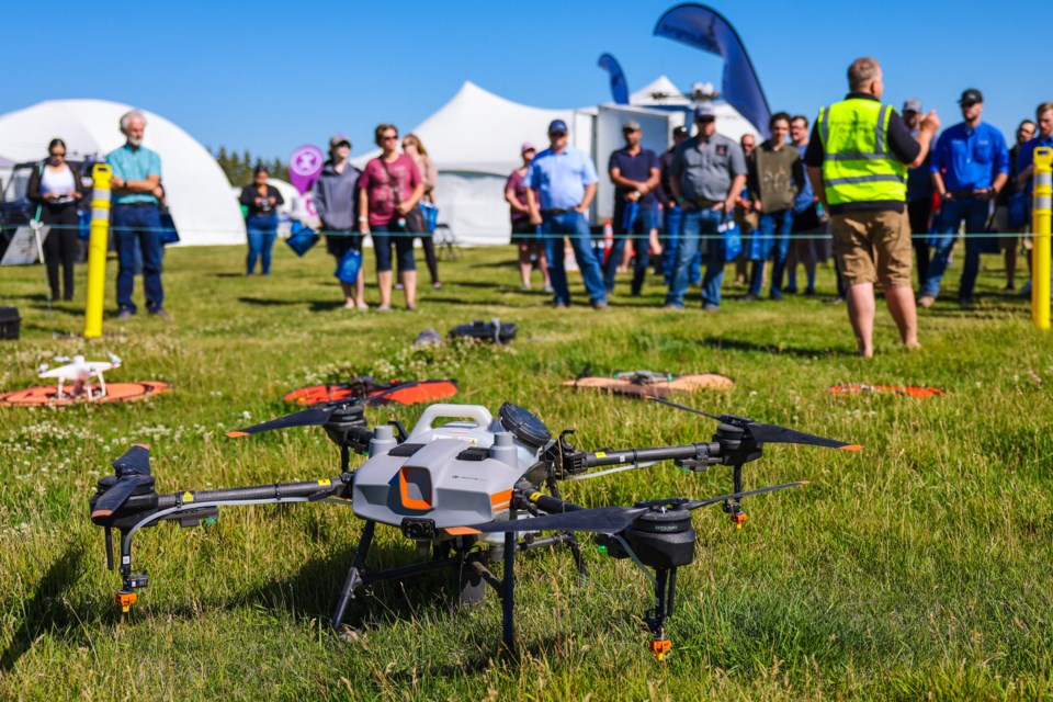 Drones – including a concert of coordinated swarms of the automated devices – can be used for a variety of tasks ranging from spraying patterns to improved aerial visualization of land to produce more accurate mapping. 
Photo courtesy of AgSmart