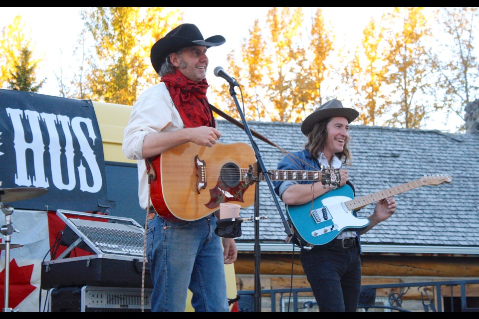 Country musician Tim Hus, left, and his four-piece band kicked off on the evening of Friday, Sept. 24 the celebration of Alberta Culture Days at the Sundre & District Museum with a well-attended outdoor performance. 
Simon Ducatel/MVP Staff