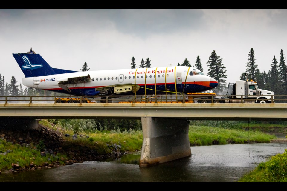 Tizzy crosses over the Little Red Deer River just outside of Sundre. 
Courtesy of Alex Praglowski