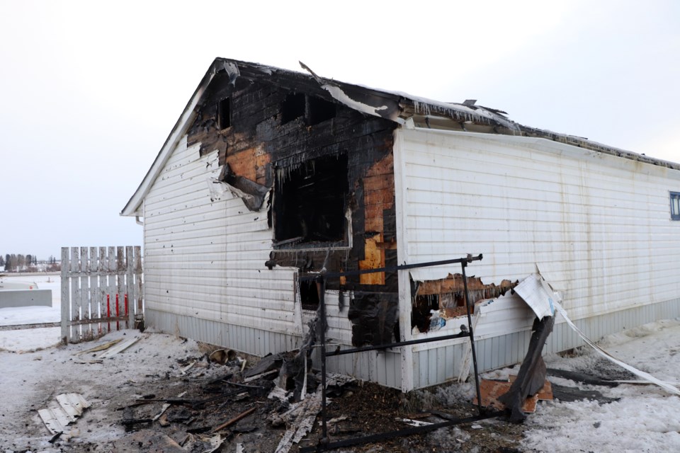 The badly fire damaged back of the northeast building of the Blue Bird Motel. The building is now considered uninhabitable. Johnnie Bachusky/MVP Staff