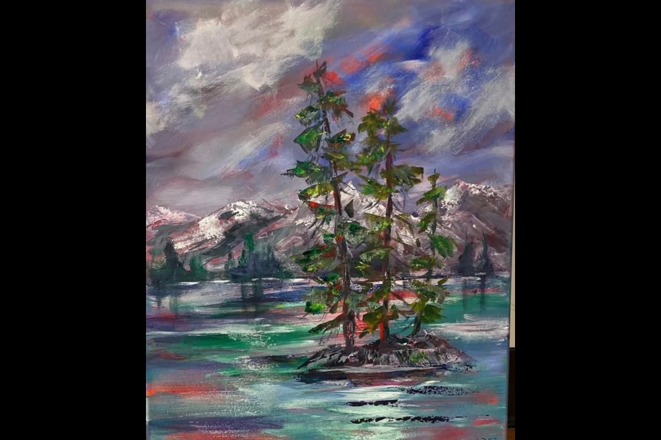 Cindy Boffey of the Olds Art Club created this demo painting overr several hours during the club's spring show and sale, then gave it to a lucky contestant who had entered a draw to win it. "It was a great way to engage the crowd.," Boffey said.
Photo submitted