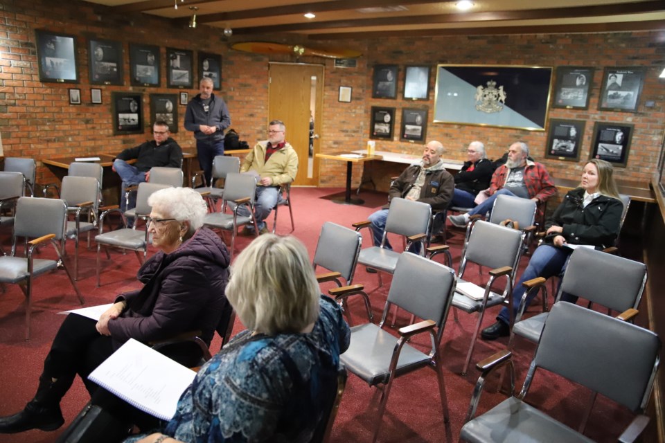 Amid a sea of empty chairs, a  total of 13 people, including table officers and protective services personnel, attended the annual meeting of the Olds chapter of  Citizens on Patrol Feb. 2 at the Royal Canadian Legion Branch #105.