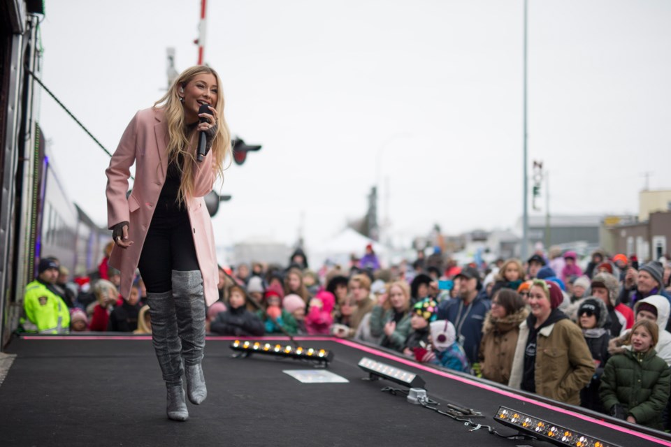 Madeline Merlo performs during the CP Holiday Train's stop in Innisfail on Dec. 7. Noel West/MVP Staff