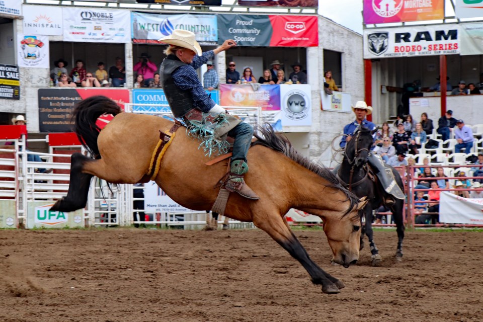 Spirited rodeo action on June 18th in front of a full house at the 2022 Daines Ranch Pro Rodeo. Johnnie Bachusky/MVP Staff