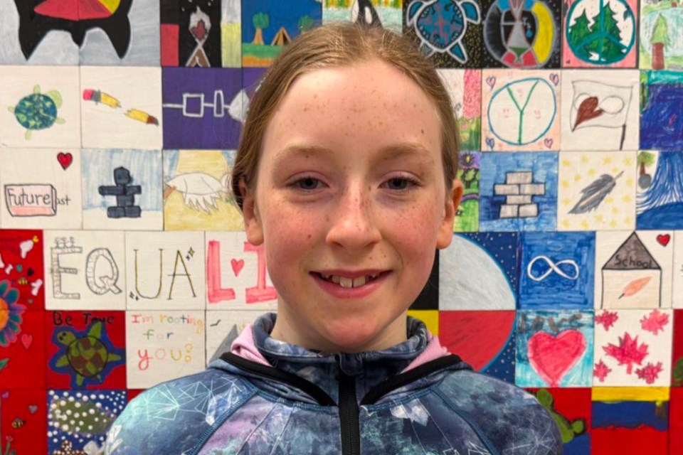 Sloane C., an Innisfail Middle School student, created the winning T-Shirt design for the Orange Shirt Society contest.