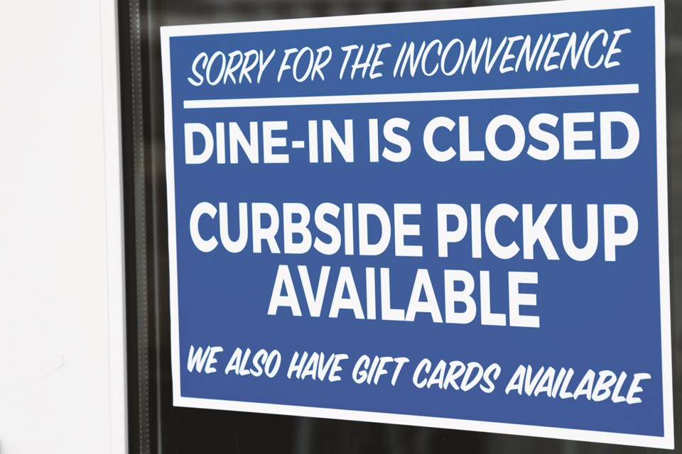 MVT dine-in closed sign