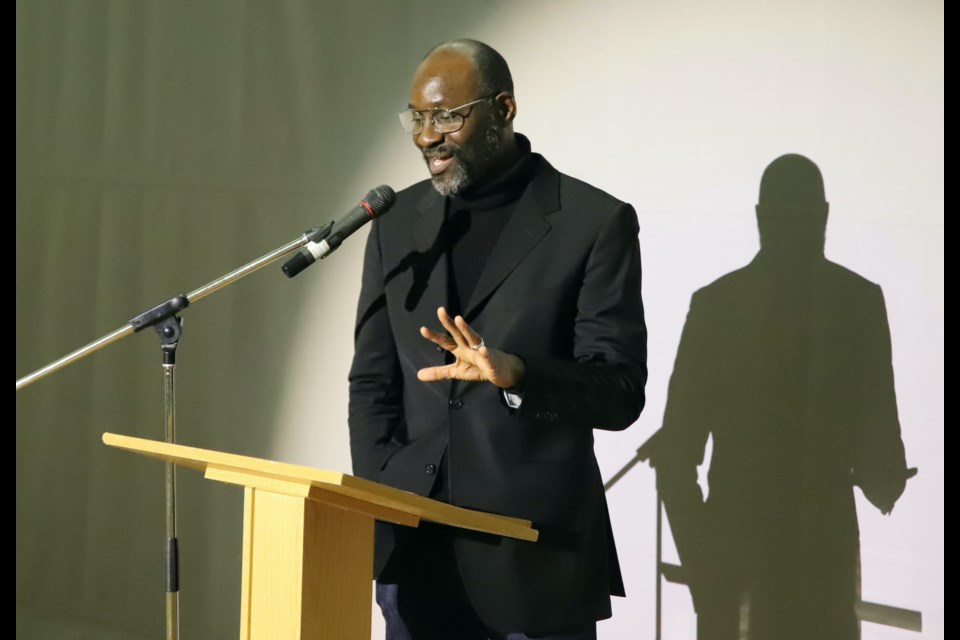 Bertrand Bickersteth, a graduate of École Olds High School who now teaches at the Olds College of Agriculture & Technology, gave the keynote address to students during the ÉOHS Diversity Day on March 21.