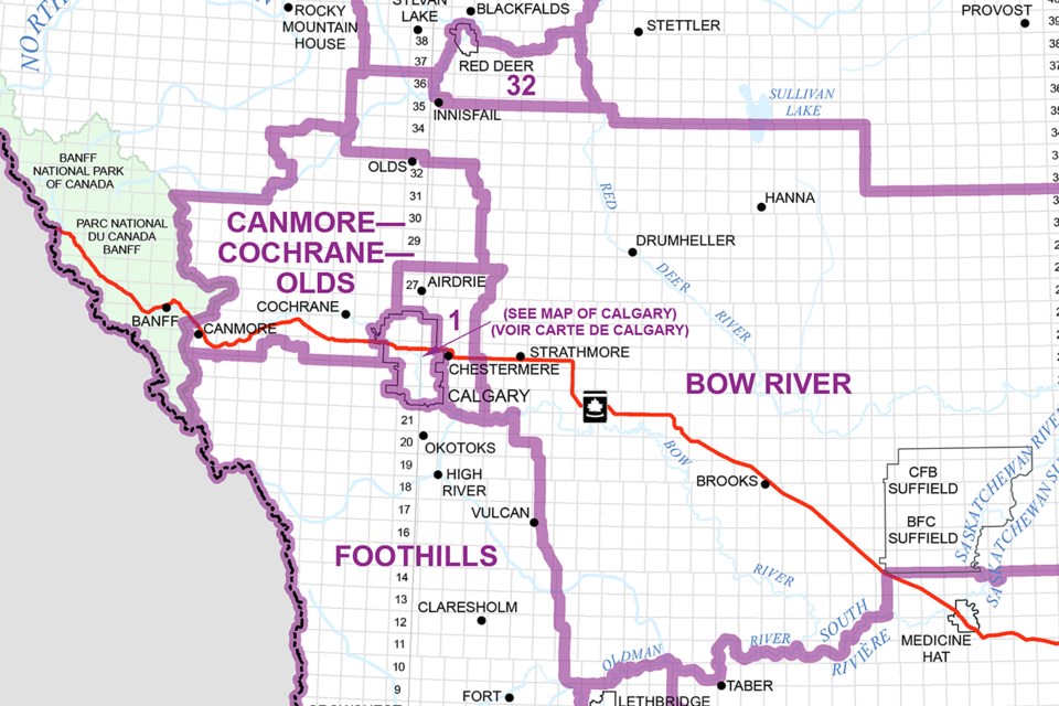 MVT Federal riding change 2022 for Innisfail