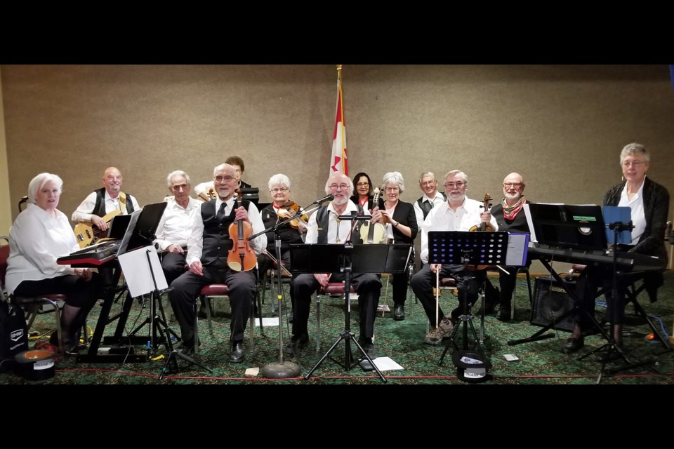 The 17-member Foothills Centennial Fiddlers will be at the Innisfail Royal Canadian Legion Branch #104 on June 1 to present a lively three-hour afternoon show, and in town again on June 3 to offer entertainment for participants to the Crochet BOMB Project Installation Party on the green space between Autumn Grove and the Innisfail Health Centre. Submitted photo