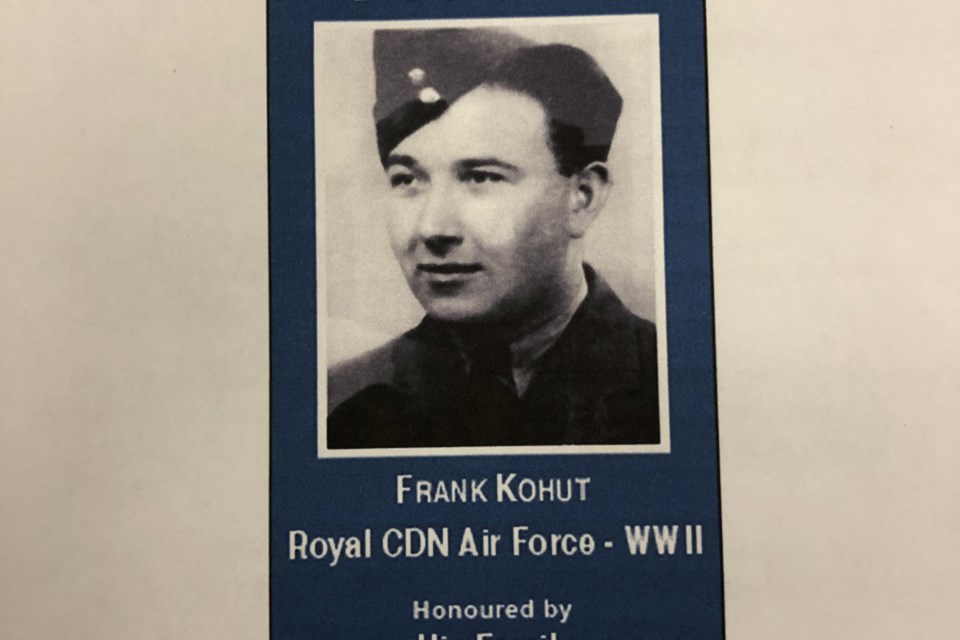 A photo of a banner featuring Didsbury veteran Frank Kohut, killed in action in August 1944.
Dan Singleton/MVP Staff