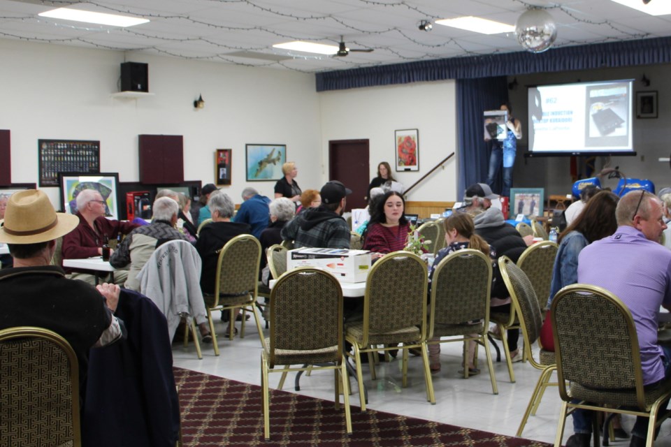 There were about 75 people who came out to the Royal Canadian Legion Sundre Branch #223 on Saturday, June 1 for their chance to bid on a little more than 100 items during the Greenwood Neighbourhood Place Society’s inaugural auction fundraiser. An organizer said a little more than $13,000 was raised.
Photo courtesy of Bree Odd