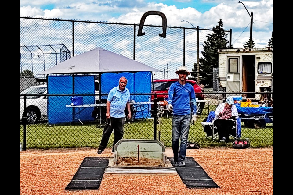 The 38th annual Innisfail Legion Open horseshoe tournament was played in town on Juy 5 and 6, and attracted the top players from across the province. Johnnie Bachusky/MVP Staff