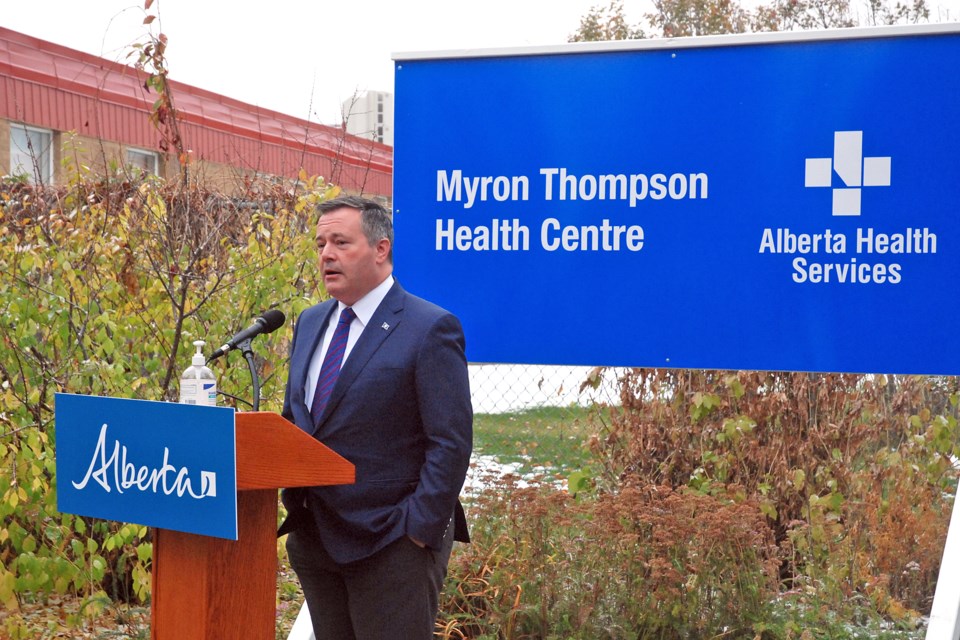 Premier Jason Kenney praised the late Myron Thompson's tireless dedication and passion to public service over many decades in education and politics during a ceremony on Friday, Oct. 16.
Simon Ducatel/MVP Staff