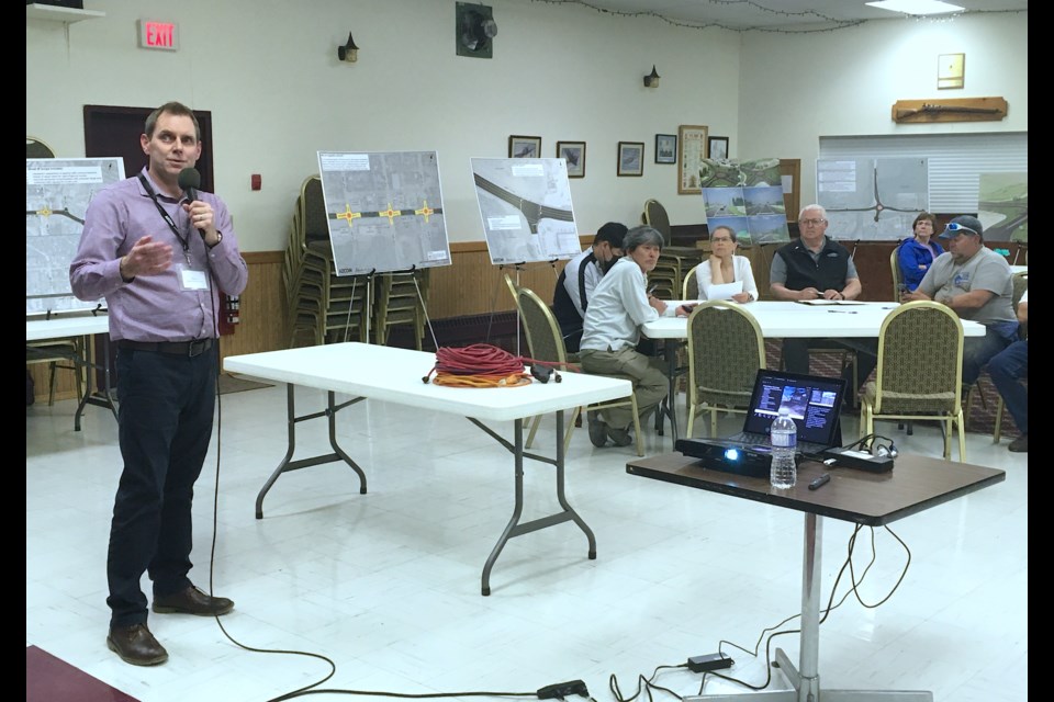 Stuart Richardson, an infrastructure manager for Alberta Transportation, presented on Tuesday, June 28 at the Royal Canadian Legion Sundre Branch #223 the highly-anticipated Highway 27 overlay project. 
Simon Ducatel/MVP Staff