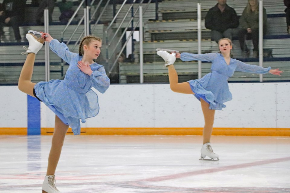 Sierra MacKenzie and Bridget Dallison had the Innisfail Twin Arena crowd energized at the Innisfail Ice Show with a duet ice dance to Dolly Parton's 9 to 5.
Johnnie Bachusky/MVP Staff
