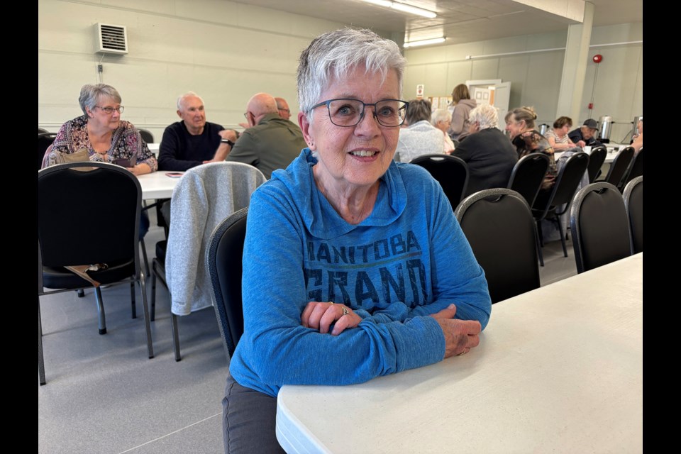 A day after being honoured with the 2025 Citizen of the Year Award, Innisfail's Valerie Audette was supporting the Pancake Breakfast & Jasper Food Bank Drive event at the Innisfail United Church. Johnnie Bachusky/MVP Staff