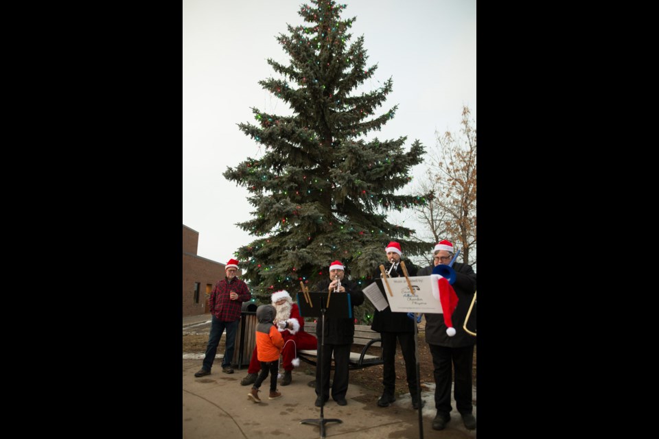 Members of the Central Alberta Chamber Players serve up Christmas songs during the lighting of the town's community Christmas tree as part of the annual Hometown Christmas celebration in Innisfail on Nov. 16. Noel West/MVP Staff