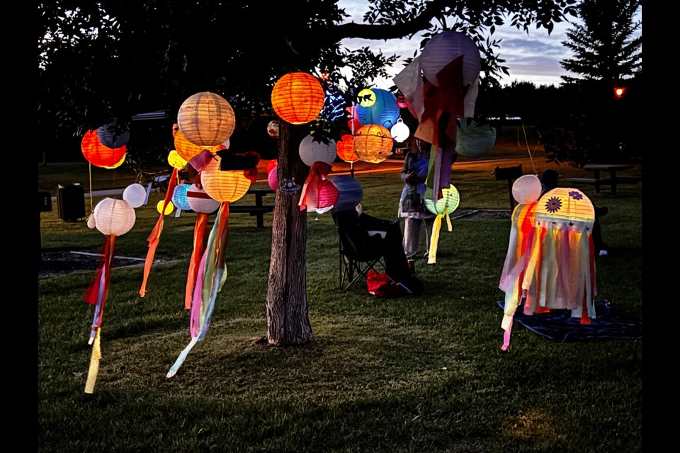 When dusk arrived at around 9 p.m. on Aug. 16 the site for the 4th annual Innisfail Lantern & Light Festival at Centennial Park was glowing with a score of lit lanterns hanging from trees. Johnnie Bachusky/MVP Staff