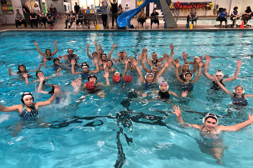 More than 100 water polo athletes from across Alberta, including nine from Innisfail, attended a development camp at the Innisfail Aquatic Centre on Oct. 29. The event was organized by the Alberta Water Polo Association. Submitted photo
