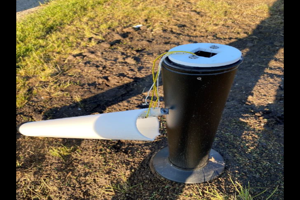 The brand new pathway lighting project in Sundre’s Lions Park and Prairie Creek trail was damaged so soon after the project’s June 20 completion, that town staff didn’t even get a chance to take a picture of the finished product. Out of 20 lights, 17 were heavily damaged, and all were subsequently removed. 
Submitted photo