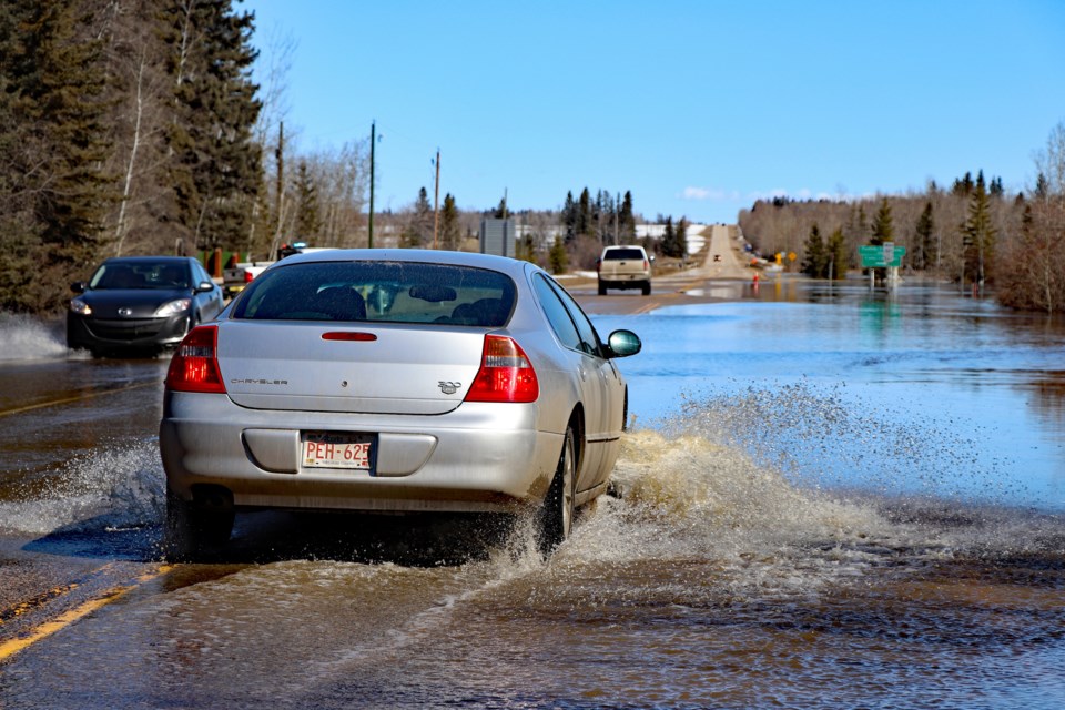 MVT Little Red Deer River flood 4 April 19 2020