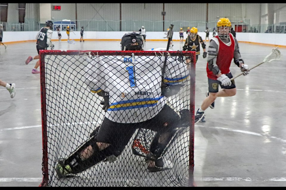 The Innisfail-based Mavericks Lacrosse Club attracted 22 young eager lacrosse players between the ages of 16 and 21 to attend the club's first pre-season camp on March 12 at the Innisfail Twin Arena. Johnnie Bachusky/MVP Staff