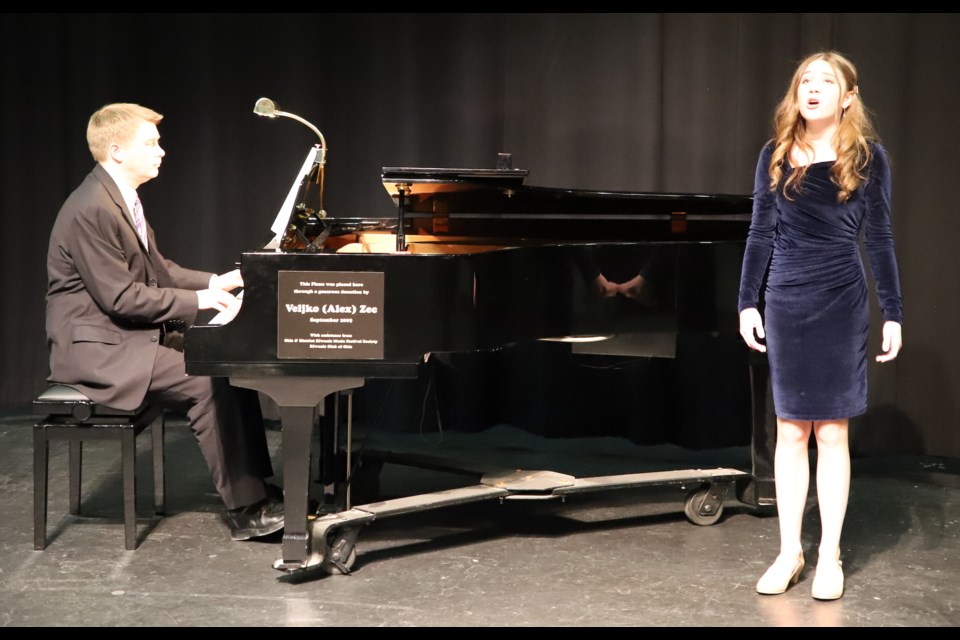 Amelia Hoffman performs Prairie Lily in the classical vocals section of the Olds & District Kiwanis Music Festival.