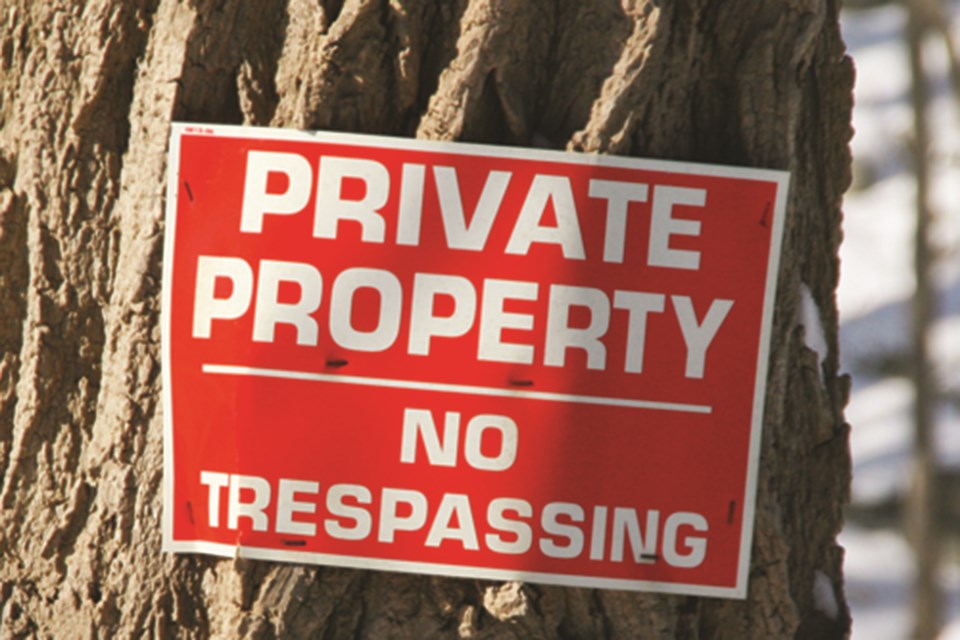 MVT no tresspassing sign