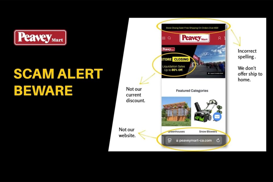 Peavy Mart has created images depicting fraudulent info that is circulating.