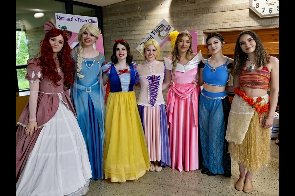 Members of Joy's School of Dance at the Princess Tea on June 15 at the Innisfail Library/Learning Centre. From left to right is Breanna Keevill, Kiara Brack, Madisyn Matheson, Coral Tuck, Camryn Babb, Cailee Morland and Kylie Powers. Submitted photo