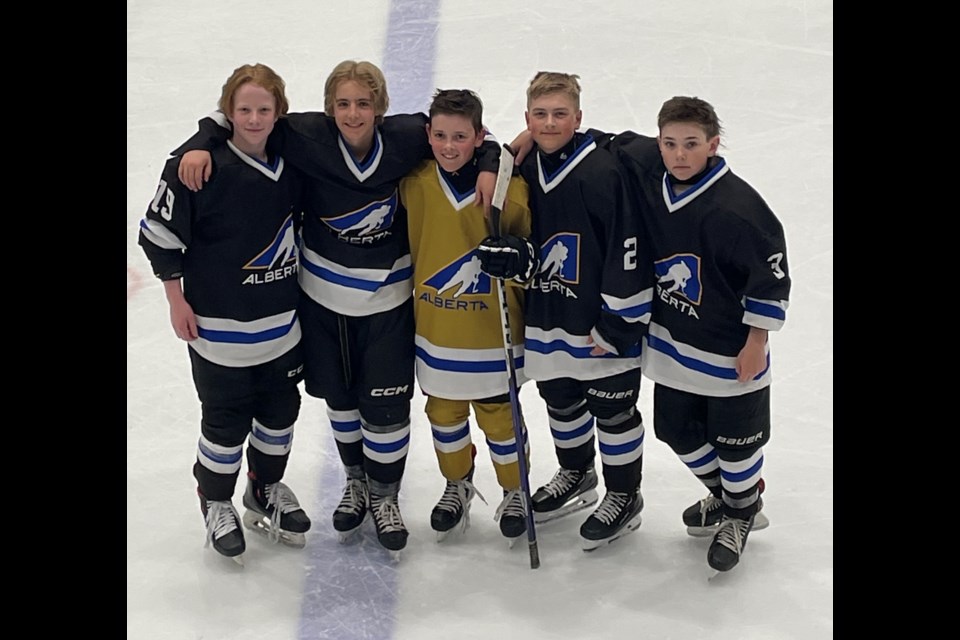 Local Prospects Cup players who posed for a picture are from left, Noah Ulry, Evan Mueller, Jaxon Jaffray, Nolan Hardy and Reed Howell. 