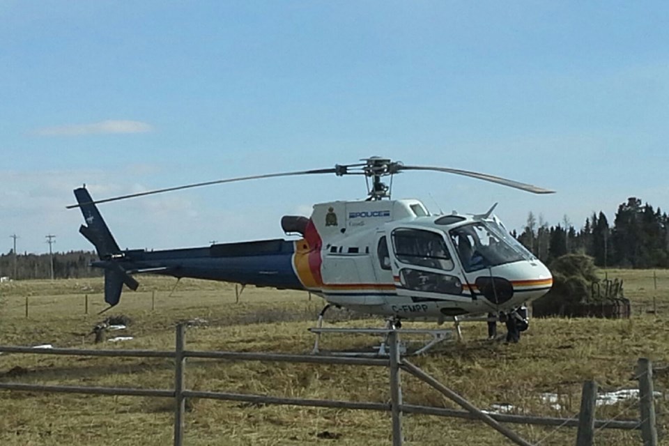 RCMP Air Services were used to search for a suspect in a firearms complaint that forced a shelter in place advisory for residents in the Beaver Lake Cree Nation area on Saturday.        File Image