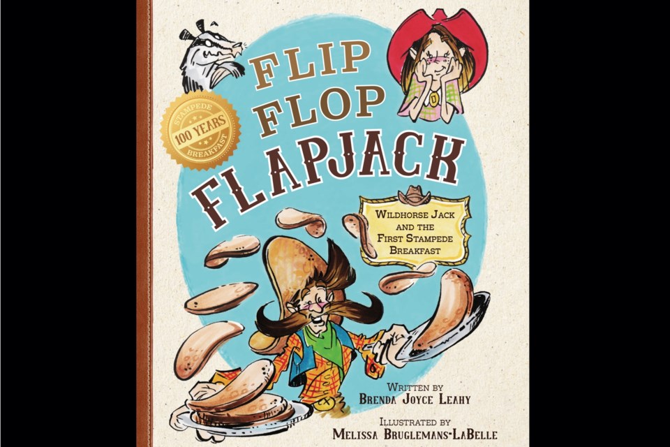 In anticipation of the Calgary Stampede breakfast's centennial milestone, Red Barn Books released earlier this month the Carstairs-based publisher's latest standalone title called Flip Flop Flapjack: Wildhorse Jack and the First Stampede Breakfast. The 32-page illustrated storybook for children ages 4-7 tells the tale of 'Wildhorse' Jack Morton, who was one of Alberta's pioneer ranchers that was credited for starting in 1923 the tradition of Stampede pancake breakfasts.
Courtesy of Red Barn Books