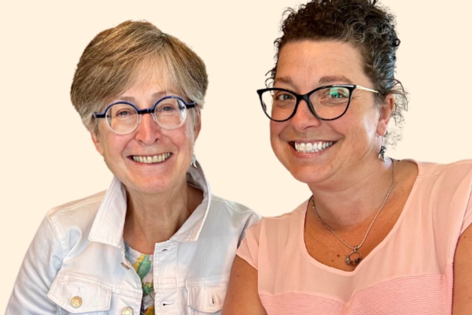 Brenda Joyce Leahy, left, Calgary-based author and granddaughter of 'Wildhorse' Jack Morton, who is credited with hosting the first-ever Calgary stampede breakfast in 1923, and Airdrie-based artist Melissa Bruglemans-LaBelle, whose early career as an artist involved painting plenty of colourfully stylized cowboy caricatures on store windows for Stampede season.
Courtesy of Red Barn Books