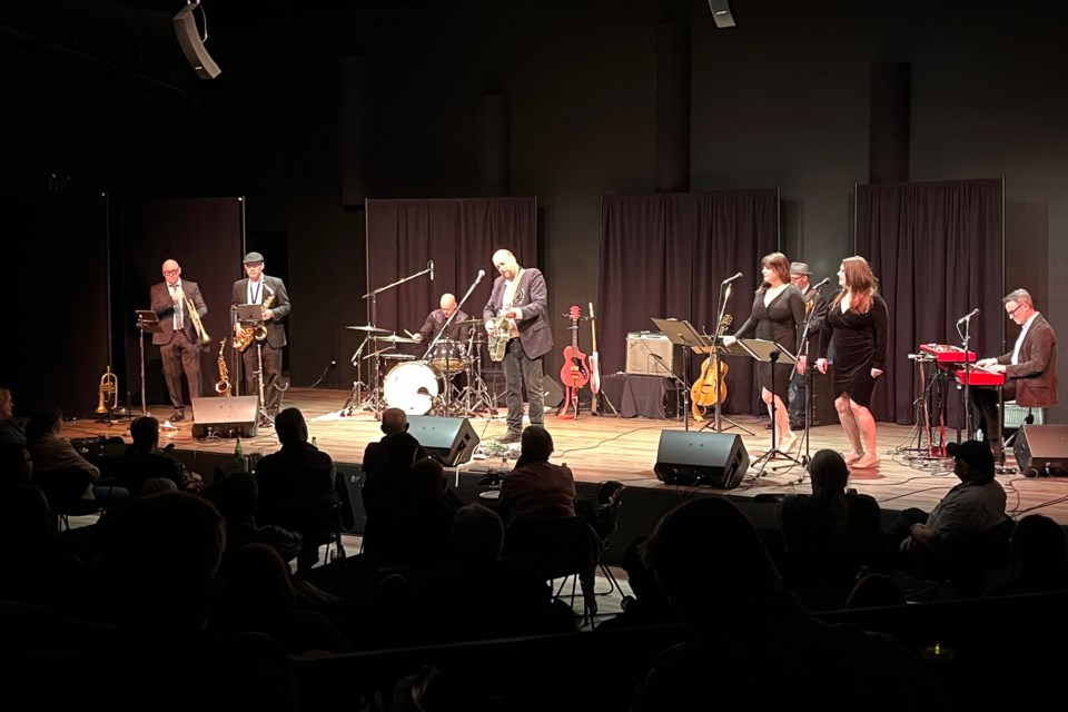 Although not quite packed to capacity on Saturday, March 22 for a performance by Steve Pineo Band with Horns and Chicks, the Sundre Arts Centre nevertheless drew out a sizeable number of music fans. Courtesy of Sundre Arts Centre