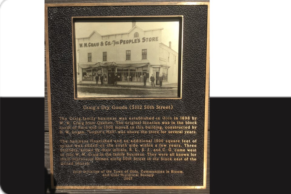 A picture of the bronze plaque stolen from Craig's Store at 5102 50th Ave. in Olds.
Photo courtesy of Olds RCMP
