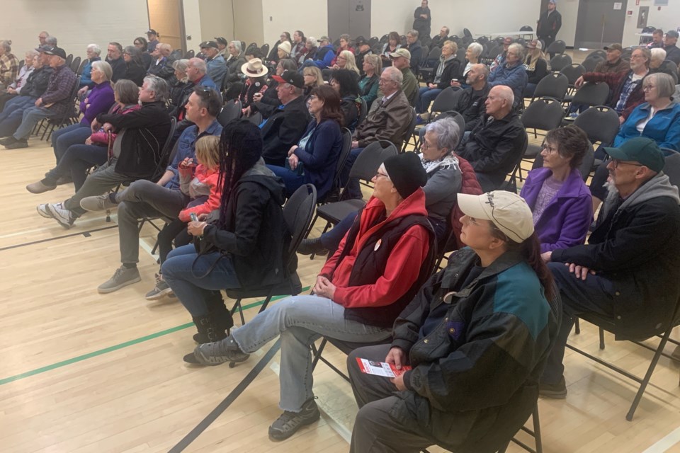 Approximately 80 people attended the informal election forum hosted on Wednesday, April 16 at the Sundre Community Centre. Simon Ducatel/MVP Staff