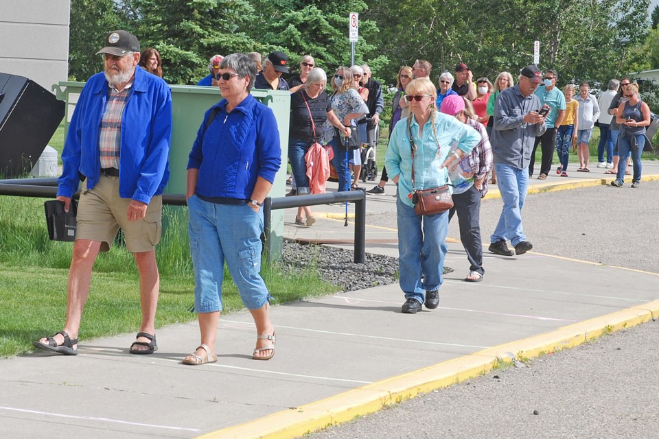 Despite the fairly long line-up, the average wait time for people to get into the market was only about 15 minutes. 
Simon Ducatel/MVP Staff