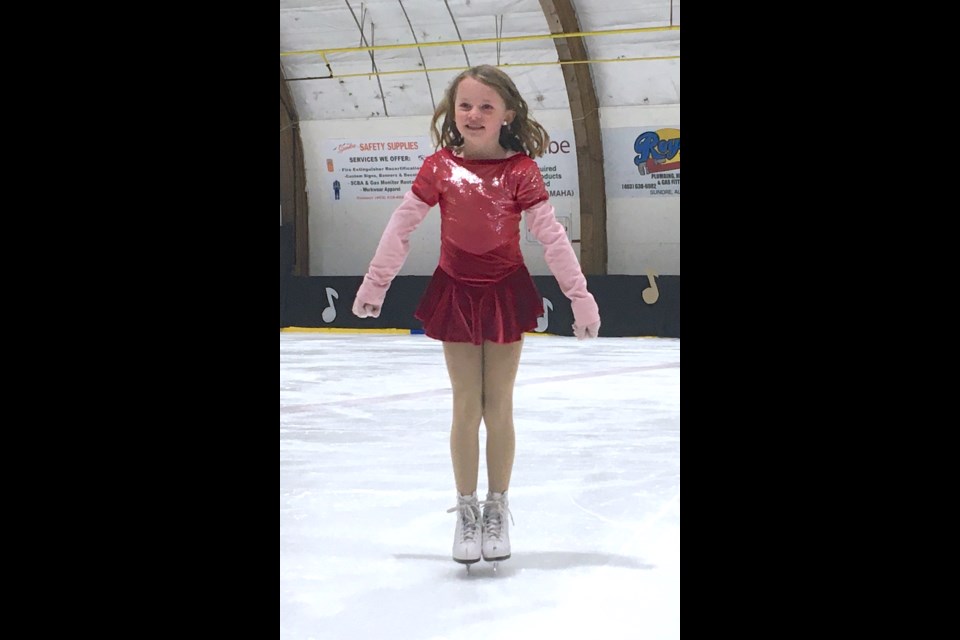 Rebecca Blackhurst proudly beamed a big smile as she skated off the ice after completing a routine she danced to a song called Love Grows. 
Simon Ducatel/MVP Staff