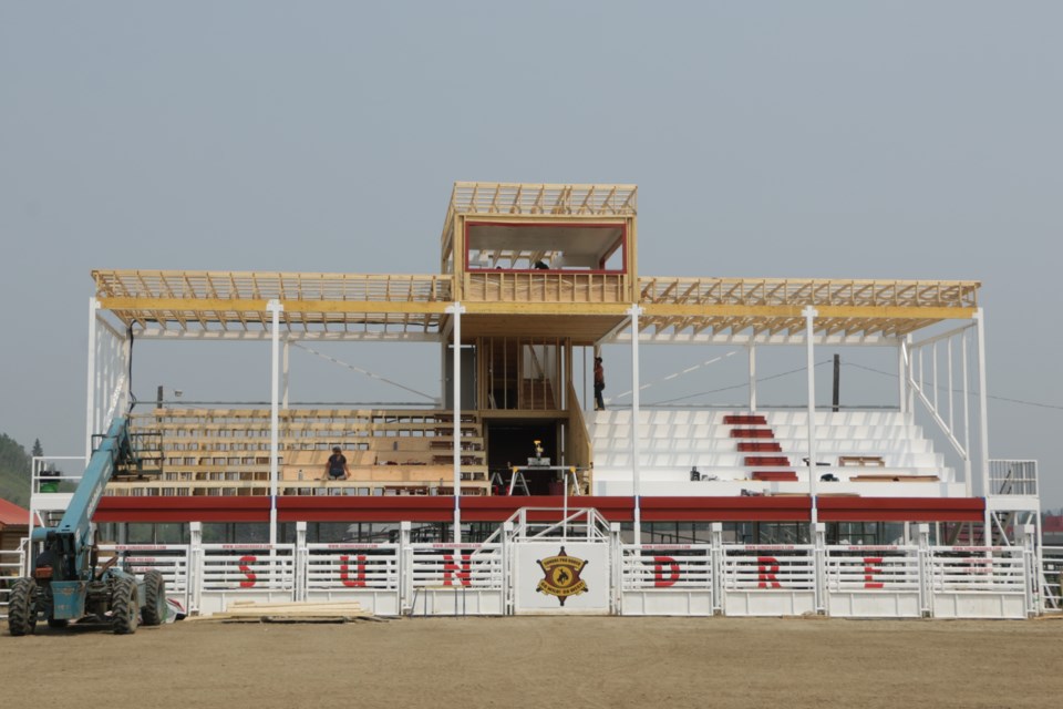 Work on the Sundre Rodeo Grounds’ new announcers’ booth has over the past few weeks been progressing at pace and is expected to largely be completed just in time for the 45th edition of the Sundre Pro Rodeo, which takes place June 19-22.
Submitted photo