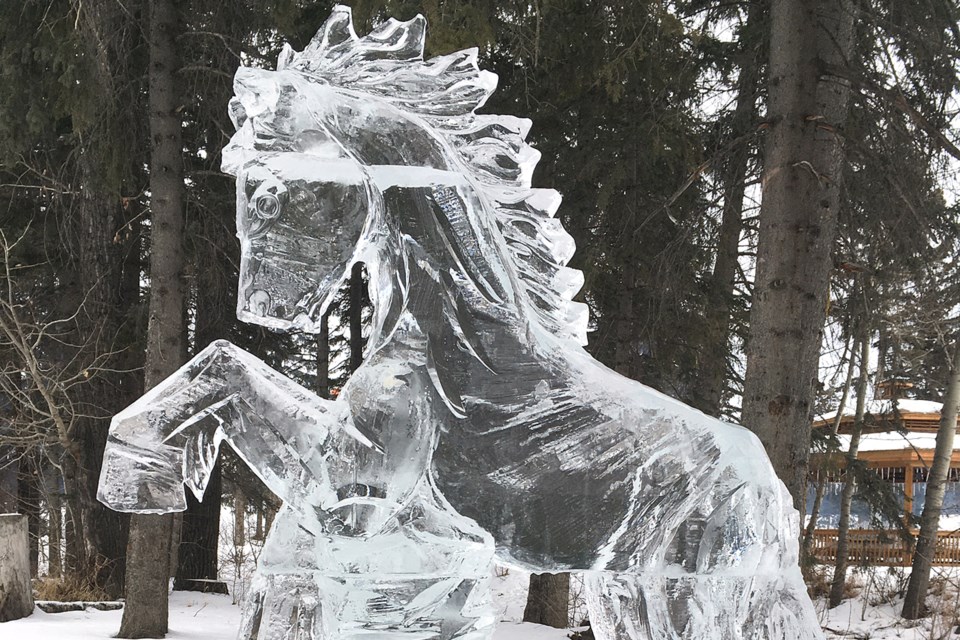 MVT Sundre Winter Fest ice sculpture