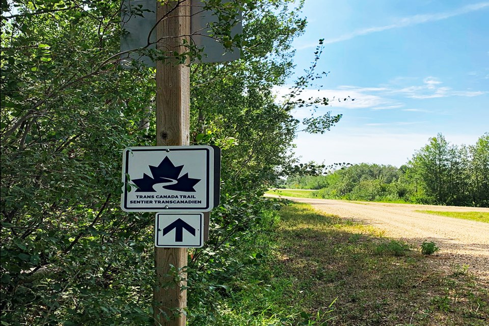 Innisfail's new Trans Canada Trail signs have been installed along local roadways and greenways. Submitted photo