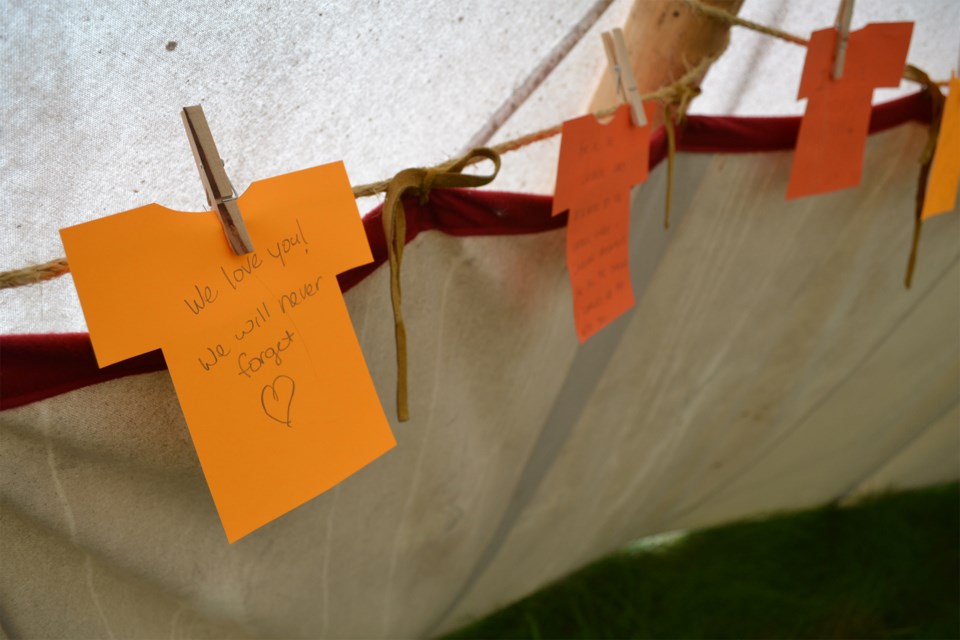 A look at one of the supportive notes left inside the teepee at the Olds College wetlands.
Doug Collie/MVP Staff