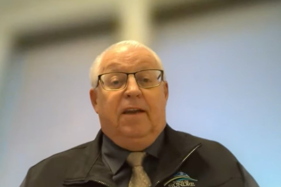 Richard Warnock, mayor of Sundre, was one of three municipal leaders from across Canada invited to participate in a Dec. 12, 2023 webinar panel discussion about how boosting the visitor economy can benefit communities. Screenshot