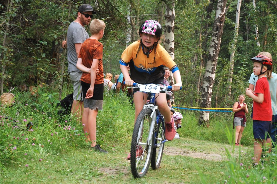 Callie Wright, a rider from the Red Deer-based Central Alberta Bicycle Club, pushes uphill as she approaches the finish line.
Simon Ducatel/MVP Staff 