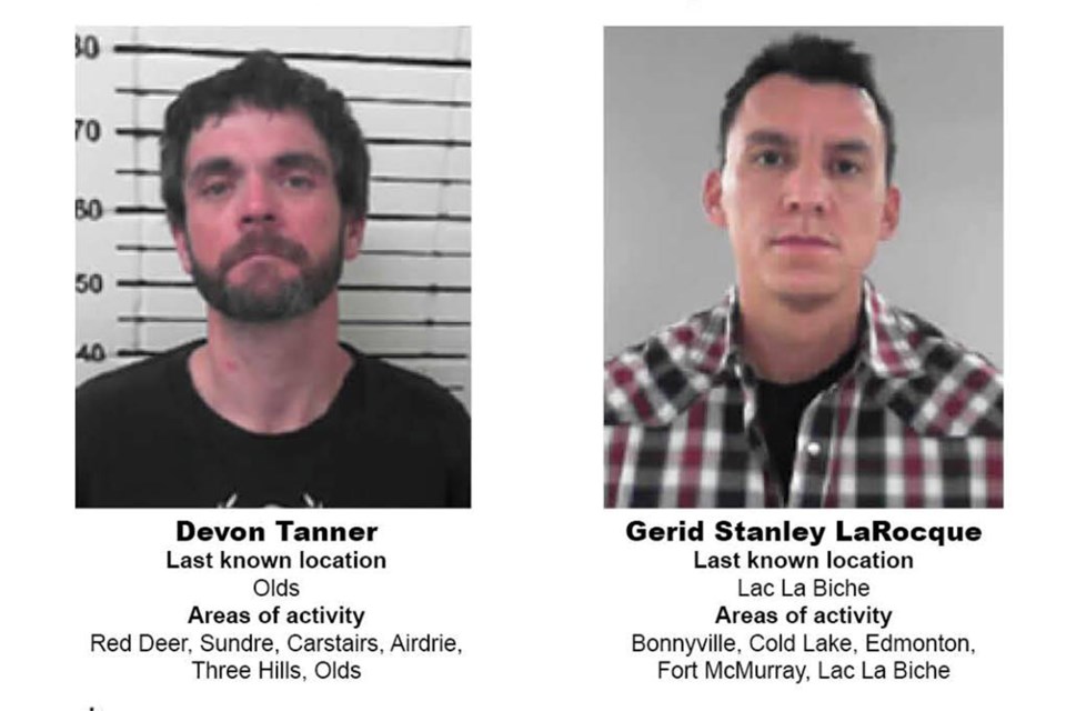 Devon Tanner, left and Gerid Stanley LaRocque are two of four men Alberta RCMP are looking for.
Photos courtesy of Alberta RCMP