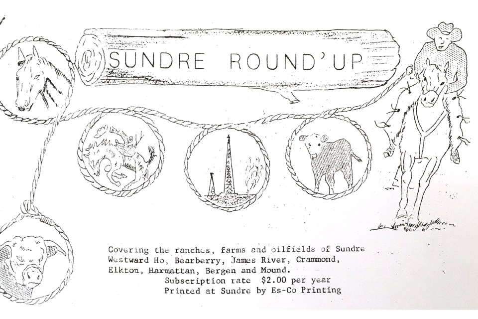 The Sundre Round Up's original banner, dating back to the Tuesday, Feb. 4 inaugural edition in 1960.